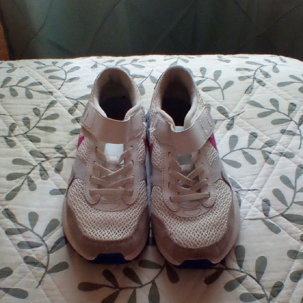 Kids White and Pink Sneakers